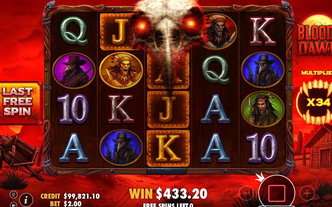Free spins-runda med multiplikatorn i spelet